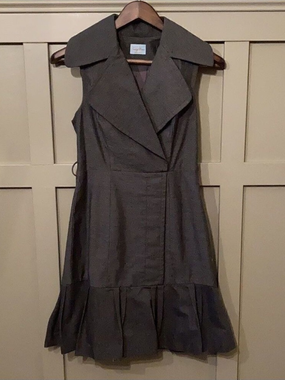 Tracy Reese Notched Collar Career Dress Charcoal Gray Size Small